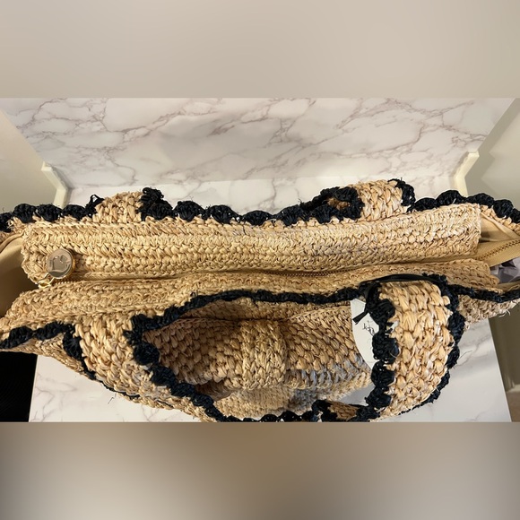 Kate Spade Raffia Bow Tote Bag Target exclusive Natural Straw NWT Beach Travel - Picture 6 of 9